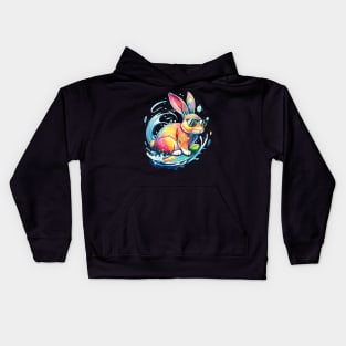 Bunny Surfer Cool Surfing Rabbit Kids Hoodie